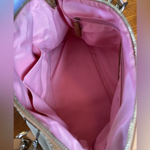 EUC COACH KHAKI SIGNATURE TAN STRIPED LEATHER BAG SATCHEL SHOULDER PURSE - Picture 4 of 11